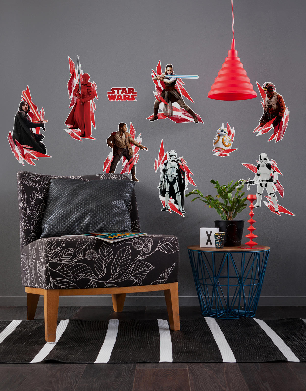 DEKOSTICKER Star Wars The Last Jedi  - Rot/Schwarz, LIFESTYLE, Kunststoff (100/70cm) - Komar