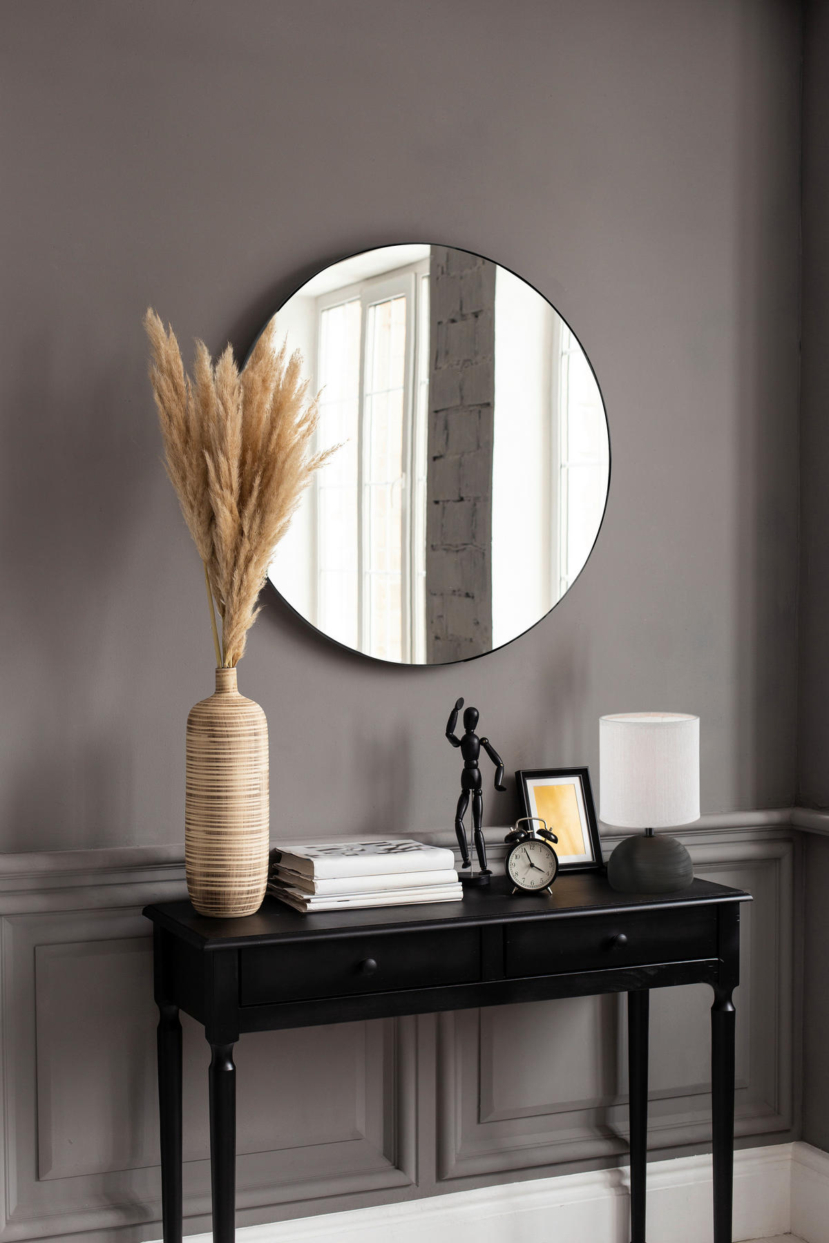 WANDSPIEGEL Schwarz  - Schwarz, Trend, Glas/Metall (50/50/0,5cm) - Boxxx