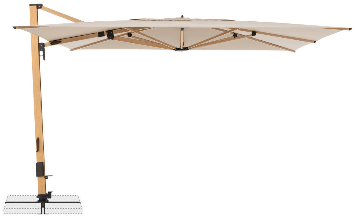 AMPELSCHIRM 400x300 cm  - Eichefarben/Naturfarben, Basics, Textil/Metall (400/300cm) - Doppler