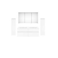 BADEZIMMER 180 cm  - Weiss Hochglanz/Weiss, Konventionell, Keramik/Holzwerkstoff (180cm) - Puris