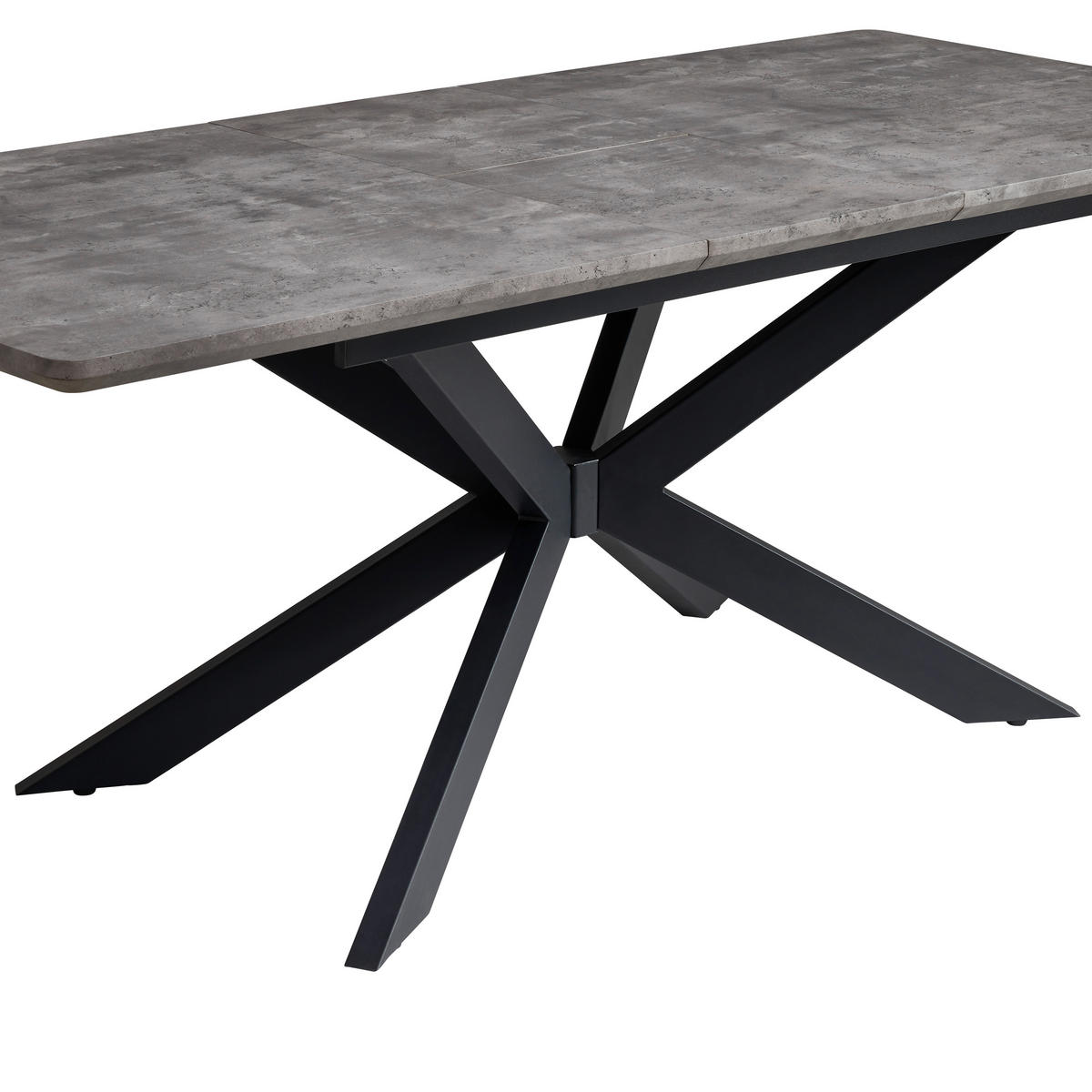 JÍDELNÍ STŮL, šedá, 160-200/76/90 cm - šedá/černá, Konvenční, kov/kompozitní dřevo (160-200/76/90cm) - MID.YOU