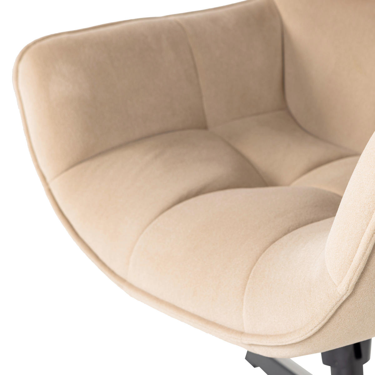 SESSEL in Samt Sandfarben  - Sandfarben/Schwarz, MODERN, Textil/Metall (71/94/83cm) - Livetastic