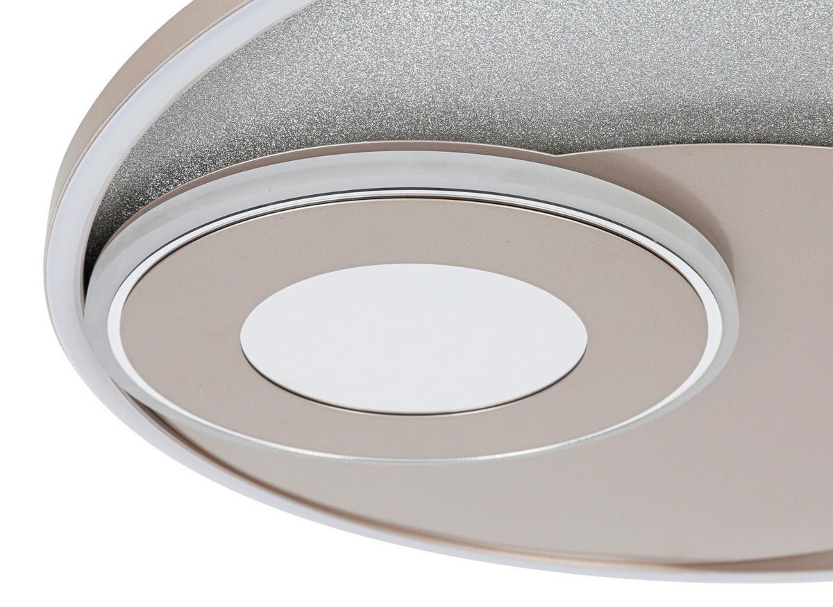 LED-DECKENLEUCHTE 50/5 cm  - Champagner/Silberfarben, Design, Kunststoff/Metall (50/5cm) - Novel