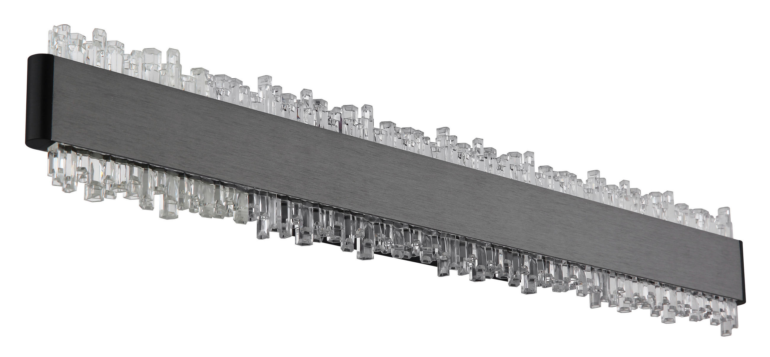 LED-WANDLEUCHTE 48/8/4 cm   - Klar/Schwarz, Design, Kunststoff/Metall (48/8/4cm) - Globo