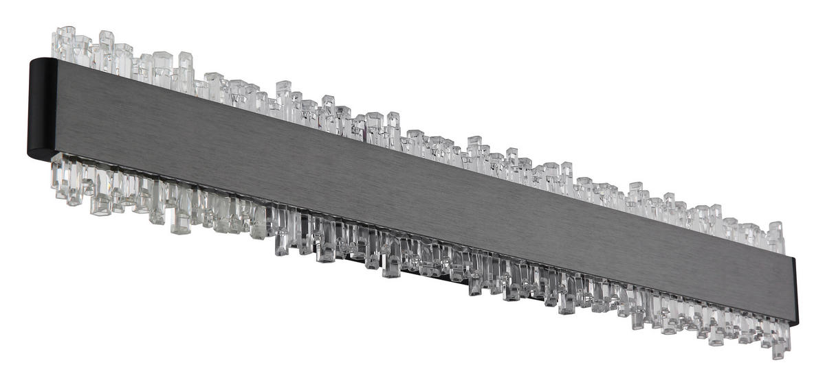 LED-WANDLEUCHTE 48/8/4 cm   - Klar/Schwarz, Design, Kunststoff/Metall (48/8/4cm) - Globo