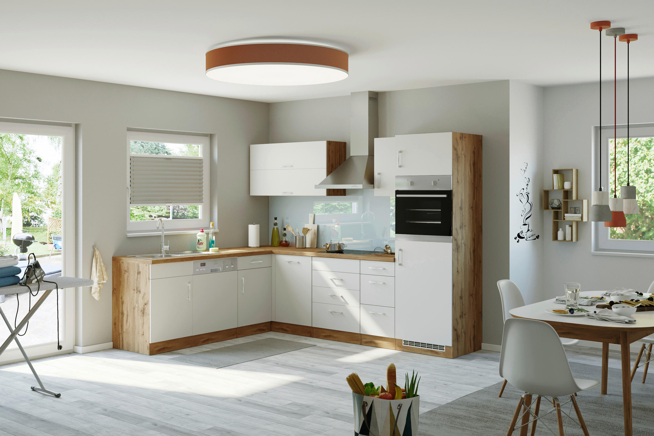 Eckküche Winkelblock Ohne Geräte 270x210 Cm Weiß