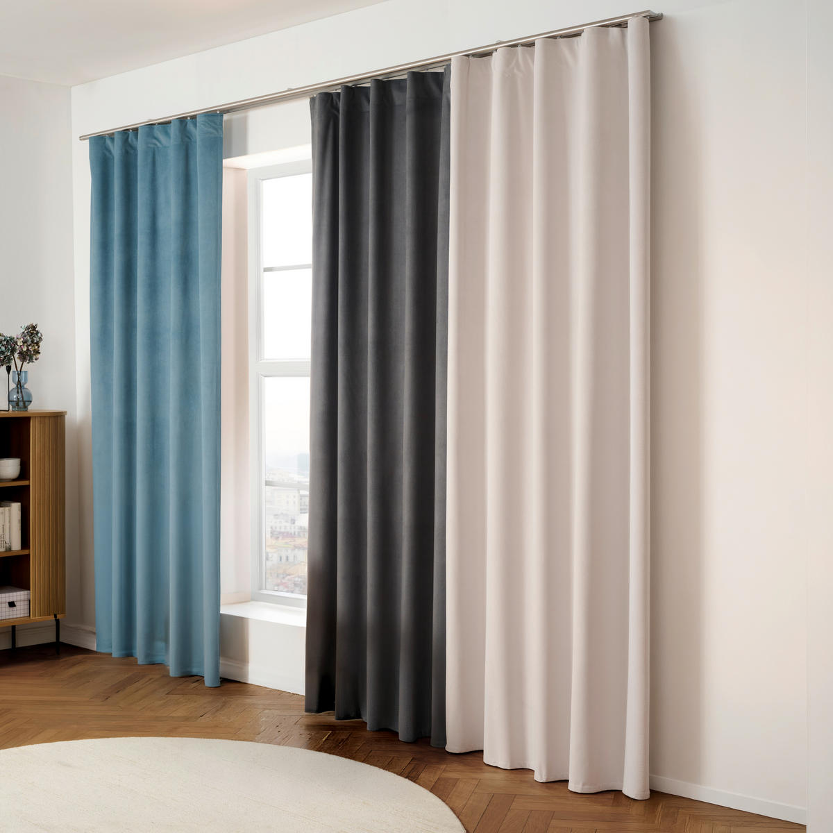 KONČANA ZAVESA  pol prosojno  140/245 cm   - krem barve, Konvencionalno, tekstil (140/245cm) - Esposa