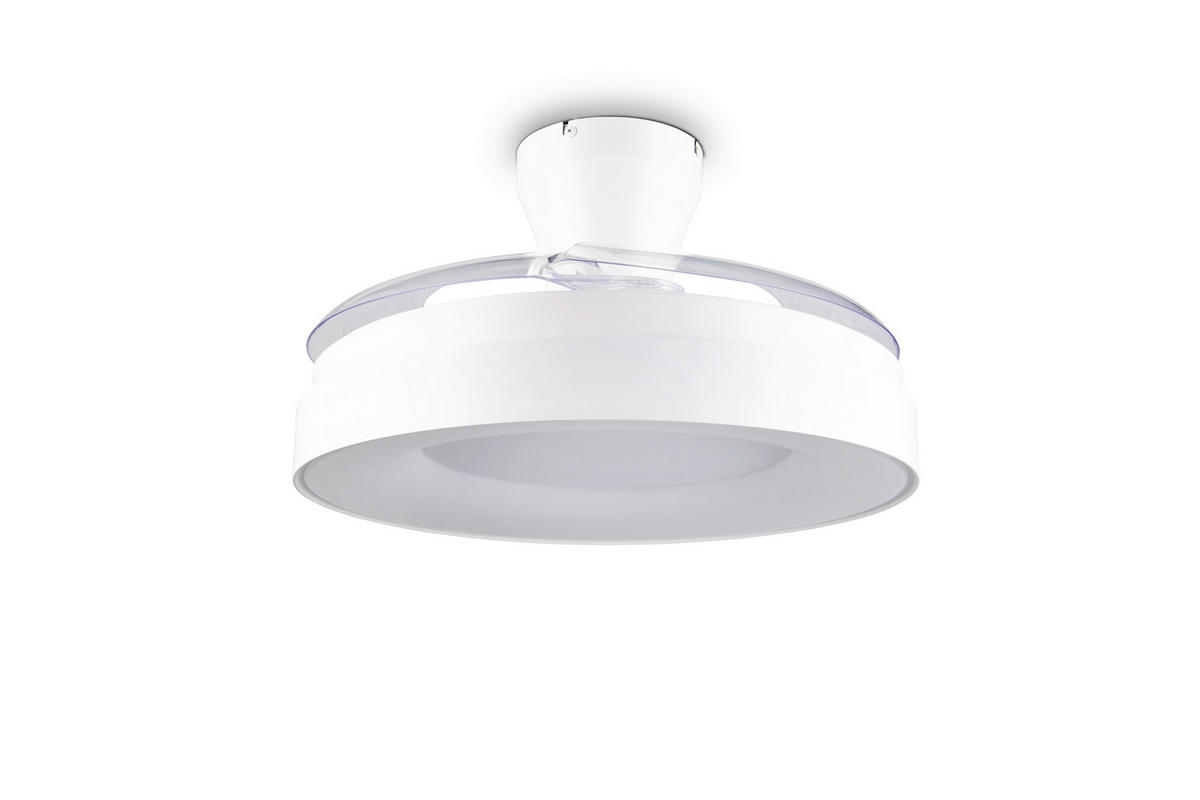 DECKENVENTILATOR - Klar/Weiß, Design, Kunststoff/Metall (49.5/29cm)