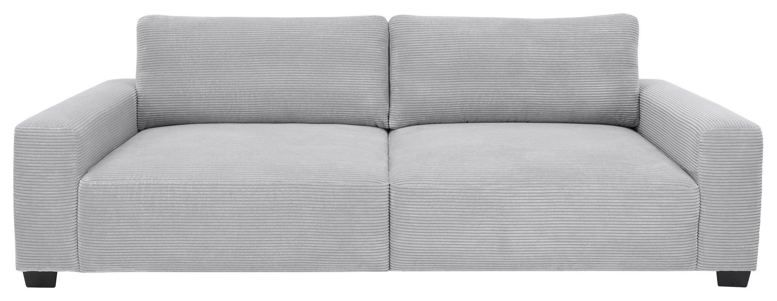 3-SITZER-SOFA Cord Hellgrau  - Hellgrau/Schwarz, MODERN, Kunststoff/Textil (274/93/113cm) - Livetastic