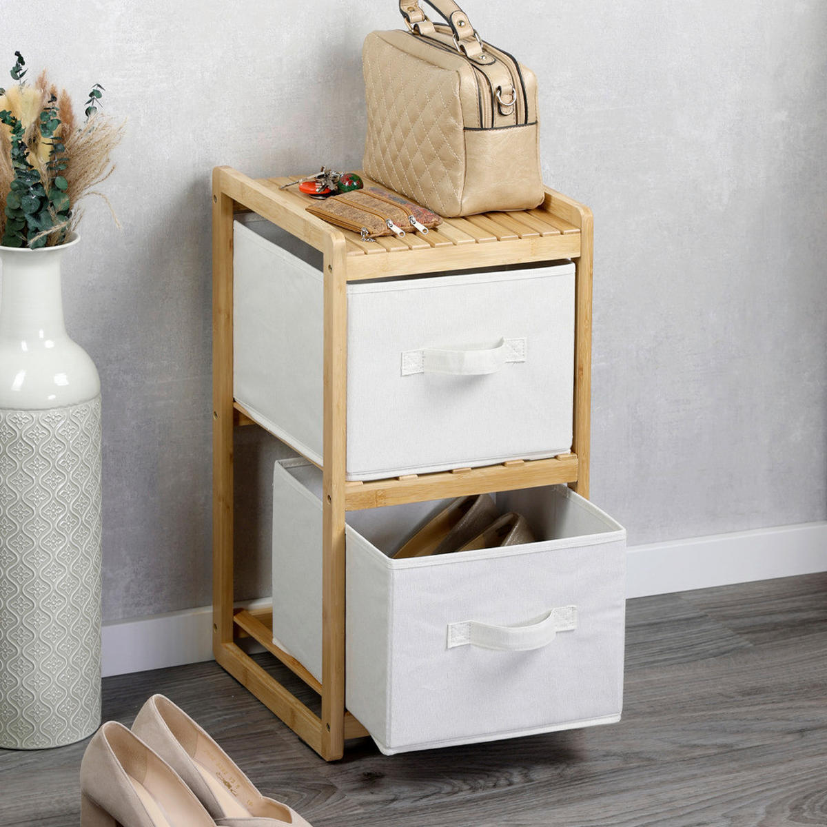 BADEZIMMERREGAL 29.5/57/33.5 cm  - Creme/Naturfarben, Basics, Naturmaterialien/Textil (29.5/57/33.5cm) - Kesper