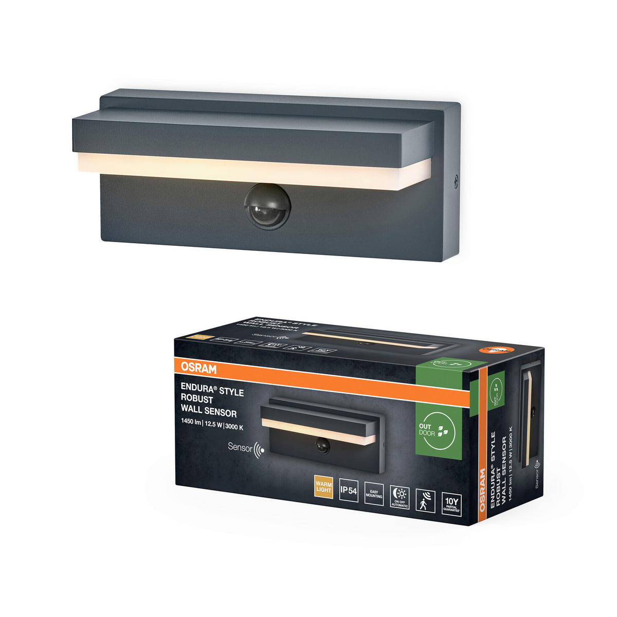 LED-AUßENLEUCHTE 20,6/8,8/8,6 cm   - Dunkelgrau, Basics, Kunststoff/Metall (20,6/8,8/8,6cm) - Osram
