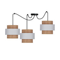 PENDELLAMPA Rattan 100/100/150 cm  - vit/svart, Natur, metall/plast (100/100/150cm)