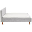 POLSTERBETT gepolstertes Kopfteil Hellgrau 140/200 cm  - Eichefarben/Hellgrau, Design, Holz/Textil (140/200cm) - Xora