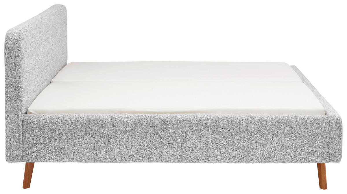 POLSTERBETT 120/200 cm, {[inkl. ],item.attr('349-543'),[, ]} - Eichefarben/Hellgrau, Design, Holz/Textil (120/200cm) - Xora