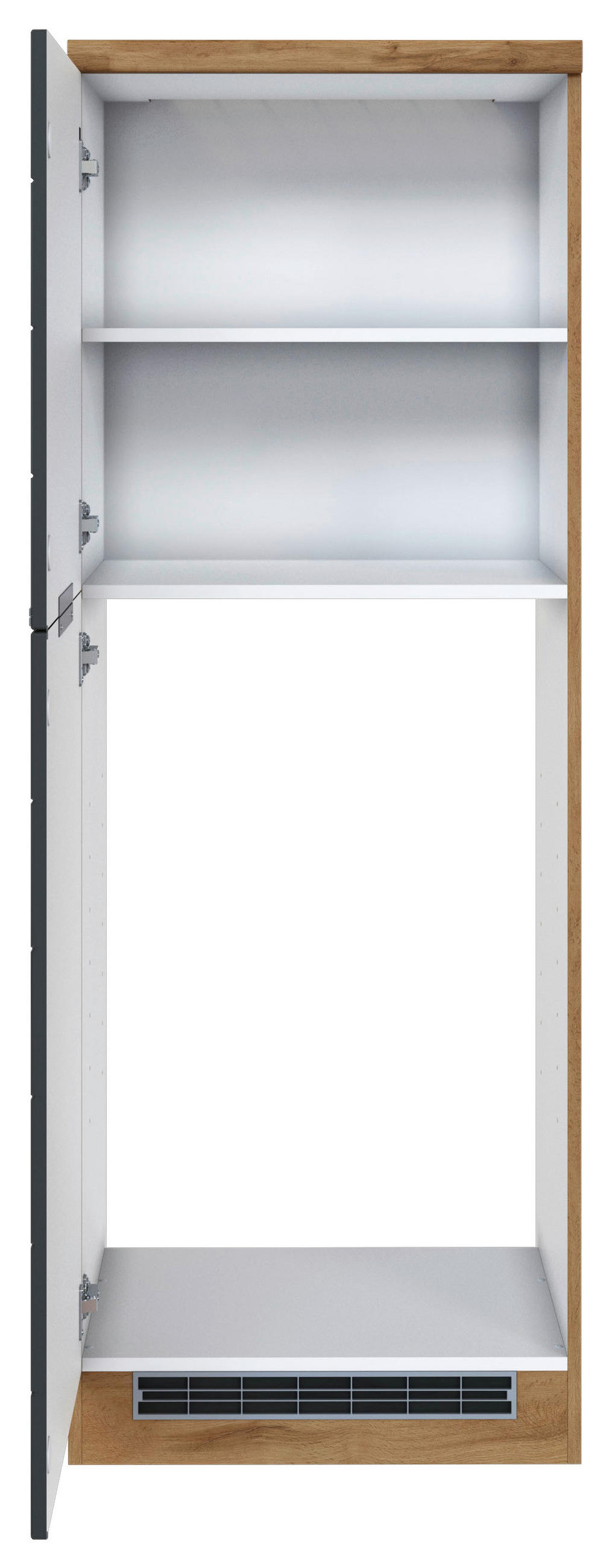 GERÄTEUMBAUSCHRANK 60/166/60 cm  in Grau, Eiche Wotan  - Eiche Wotan/Grau, Design, Holzwerkstoff/Metall (60/166/60cm) - Held