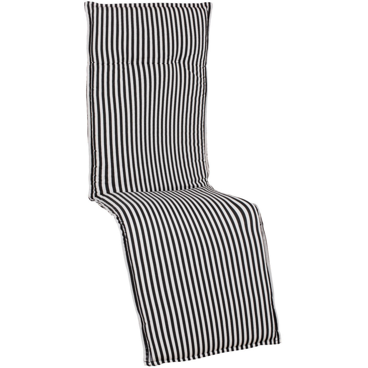 RELAXSESSELAUFLAGE in Schwarz Streifen  - Schwarz, Design, Textil (170/52/8cm) - Gardenson