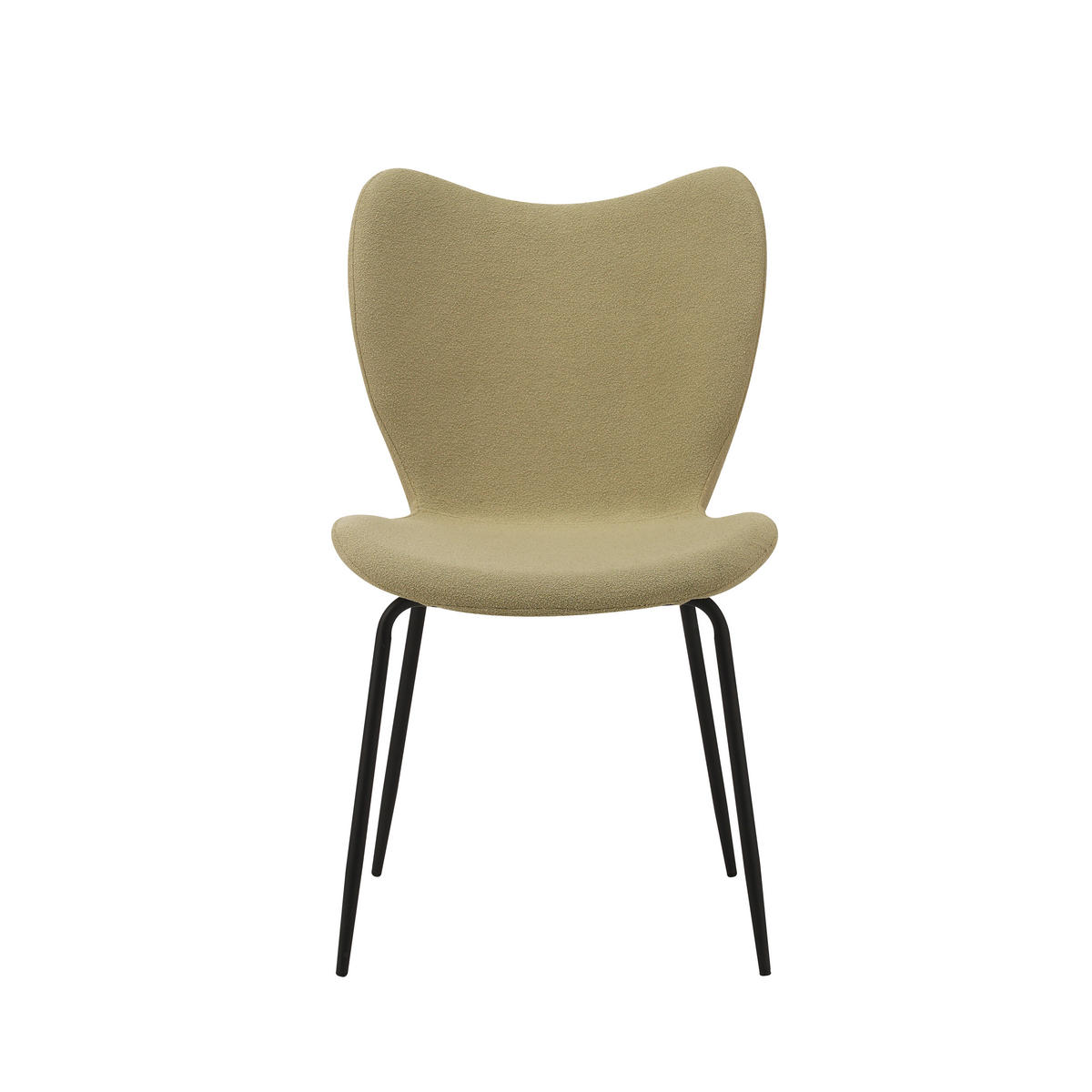 STUHL-SET 2 Stück  in Bouclé  - Schwarz/Grün, MODERN, Textil/Metall (50/88,5/42cm) - MID.YOU