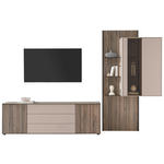 WOHNWAND  in Buchefarben, Sandfarben  324/213/46 cm  - Sandfarben/Buchefarben, Design, Glas/Holz (324/213/46cm) - Johann Jakob