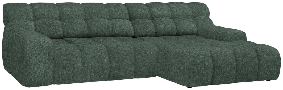 ECKSOFA in Webstoff Grün  297/180 cm  - Schwarz/Grün, MODERN, Kunststoff/Textil (297/180cm) - Welnova
