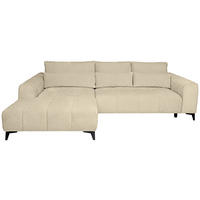 ECKSOFA 222/279 cm  in Chenille Beige Rückenkissen, Nierenkissen, Rücken echt, Sitzvorzug  222/279 cm  - Beige/Schwarz, KONVENTIONELL, Kunststoff/Textil (222/279cm) - Hom`in