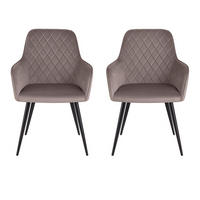 ARMLEHNSTUHL-SET 2 Stück   - Graubraun/Schwarz, MODERN, Textil/Metall (57/87/65cm) - MID.YOU