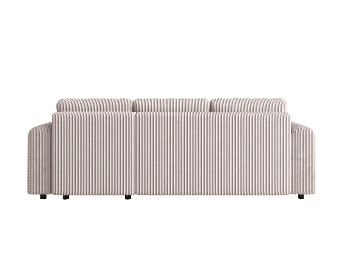 ECKSOFA inkl. Funktionen Beige Cord  - Beige/Schwarz, KONVENTIONELL, Kunststoff/Textil (260/200cm) - Xora