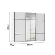 SCHWEBETÜRENSCHRANK 242/223/68 cm 3-türig Weiß  - Schwarz/Weiß, KONVENTIONELL, Glas/Holzwerkstoff (242/223/68cm) - Novel