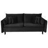 SCHLAFSOFA Velours Schwarz  - Schwarz, Design, Holz/Kunststoff (220/96/102cm) - MID.YOU