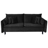 SCHLAFSOFA Velours Schwarz  - Schwarz, Design, Holz/Kunststoff (220/96/102cm) - MID.YOU