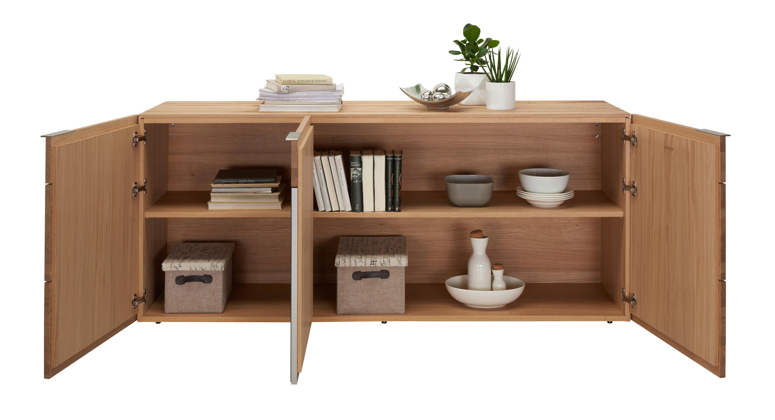 SIDEBOARD V-Alpin  in 192/82/51,6 cm  - Eichefarben/Anthrazit, Natur, Glas/Holz (192/82/51,6cm) - Voglauer