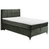 BOXSPRINGBETT 140/200 cm  in Dunkelgrün  - Dunkelgrün/Schwarz, Design, Holzwerkstoff/Kunststoff (140/200cm) - Xora