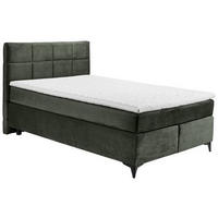 BOXSPRINGBETT 140/200 cm  in Dunkelgrün  - Dunkelgrün/Schwarz, Design, Holzwerkstoff/Kunststoff (140/200cm) - Xora