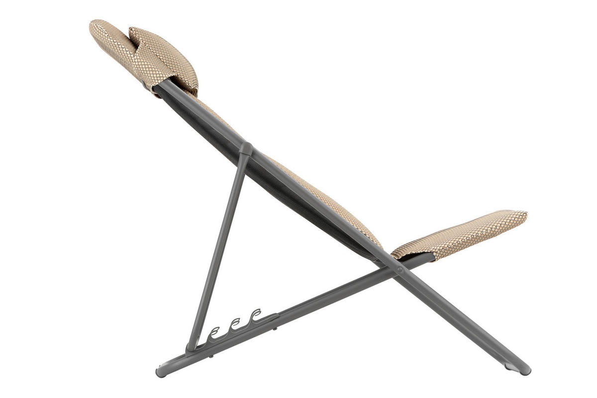 STRANDSTUHL Stahl Titanfarben, Mokka  - Titanfarben/Mokka, Basics, Textil/Metall (62/91/76cm) - Lafuma Mobilier