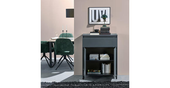 KOMMODE  in 80/103/38 cm  - Anthrazit/Schwarz, KONVENTIONELL, Holzwerkstoff/Metall (80/103/38cm) - Carryhome