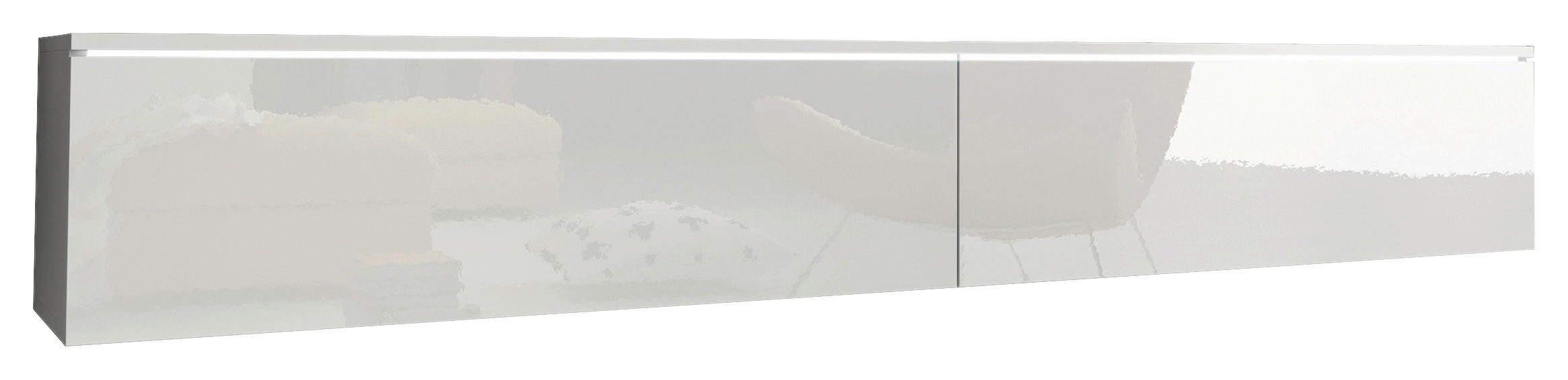 LOWBOARD Vera in 180/30/33 cm - Weiß Hochglanz/Weiß, LIFESTYLE, Holzwerkstoff/Kunststoff (180/30/33cm) - P & B