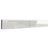 NÍZKÁ KOMODA, vysoce lesklá bílá, 180/30/33 cm - bílá/šedá, Lifestyle, kompozitní dřevo/plast (180/30/33cm) - P & B