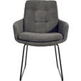 ARMLEHNSTUHL  Stoffauswahl, Typenauswahl, Gestellauswahl Cord  - Anthrazit/Schwarz, Design, Textil/Metall (63/90/69cm) - Johann Jakob
