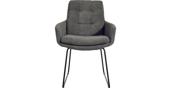 ARMLEHNSTUHL  Stoffauswahl, Typenauswahl, Gestellauswahl Cord  - Anthrazit/Schwarz, Design, Textil/Metall (63/90/69cm) - Johann Jakob