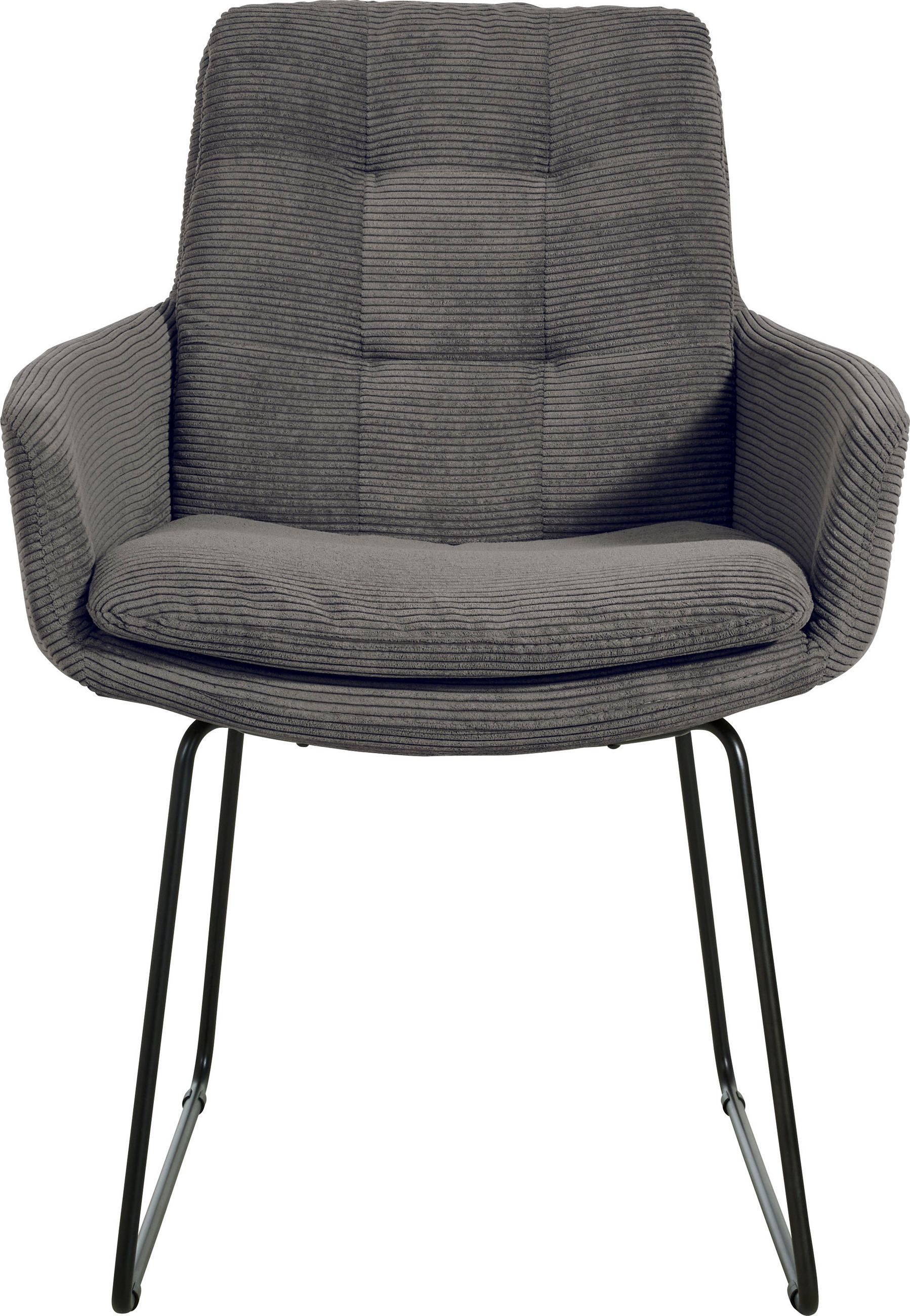 ARMLEHNSTUHL in Cord - Anthrazit/Schwarz, Design, Textil/Metall (63/90/69cm) - Johann Jakob