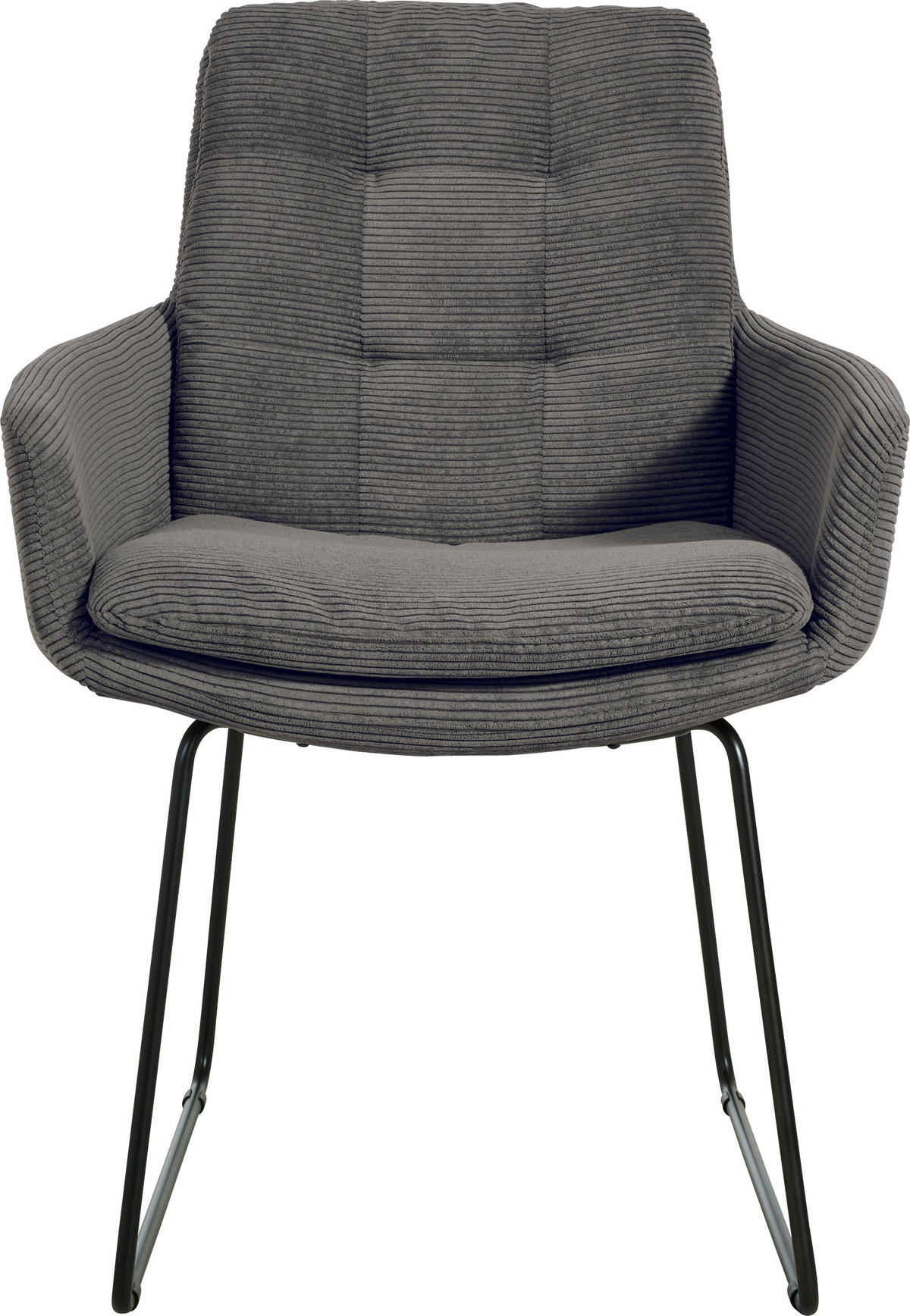 ARMLEHNSTUHL  in Cord  - Anthrazit/Schwarz, Design, Textil/Metall (63/90/69cm) - Johann Jakob
