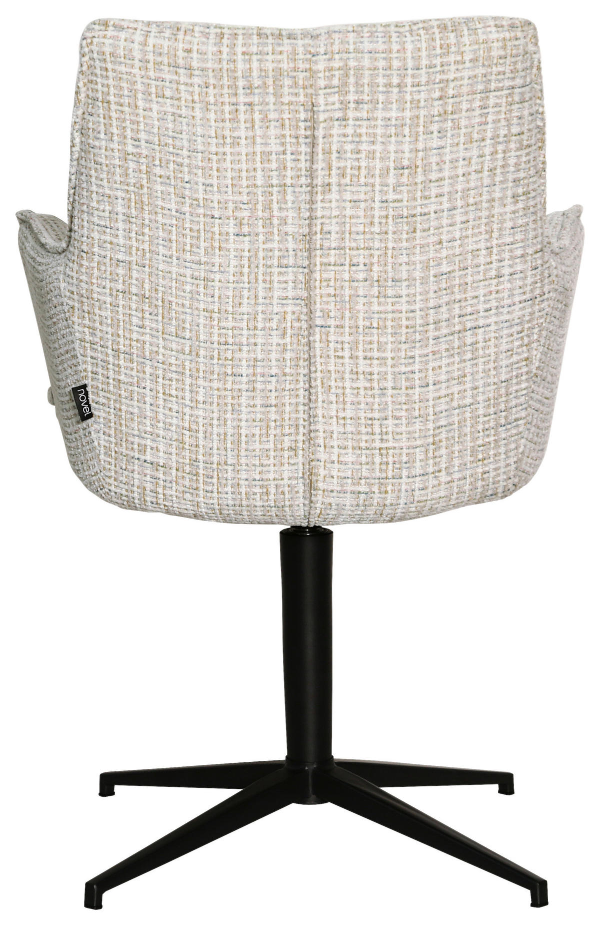 ARMLEHNSTUHL  in Eisen Chenille  - Beige/Schwarz, MODERN, Textil/Metall (59,5/87,5/62,5cm) - Novel