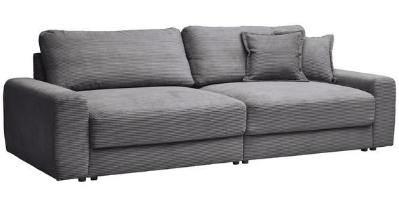 BIGSOFA Cord Dunkelgrau  - Dunkelgrau/Schwarz, MODERN, Kunststoff/Textil (278/93/112cm) - Carryhome