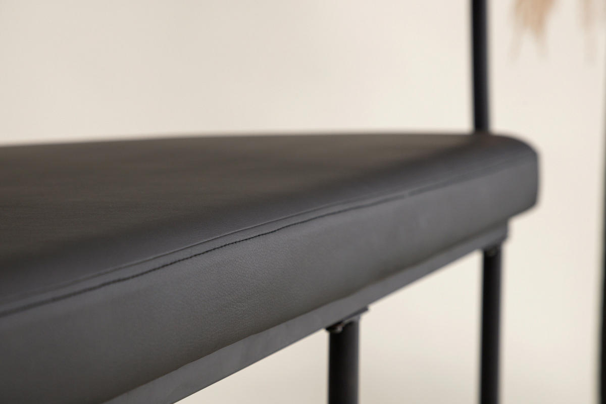 SITZBANK  in 165/75/51 cm  - Schwarz, Design, Textil/Metall (165/75/51cm) - Livetastic