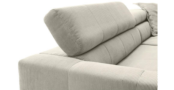 ECKSOFA Naturfarben Cord - Schwarz/Naturfarben, KONVENTIONELL, Textil/Metall (311/219cm) - Hom`in