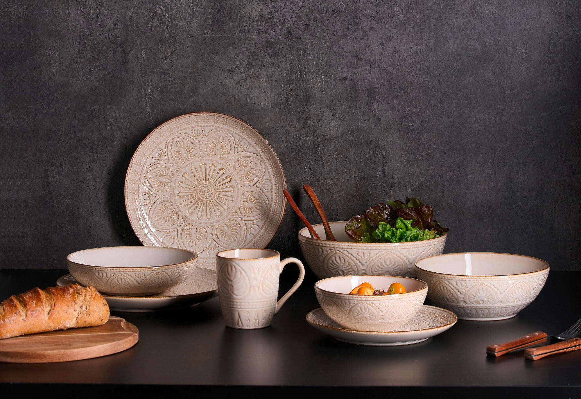 Thumbnail - Ritzenhoff Breker Frühstücksservice Omara, Creme, Keramik, 12-teilig, 25x20x36 cm, Essen & Trinken, Geschirr, Geschirr-S...