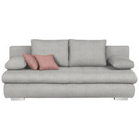 SCHLAFSOFA  mit Liegefunktion, Rücken echt Webstoff Silberfarben  - Chromfarben/Silberfarben, Design, Kunststoff/Textil (205/88/96cm) - Ti'me