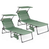 SONNENLIEGE 200/34/70 cm  - Dunkelgrau/Grün, Basics, Textil/Metall (200/34/70cm) - Modante