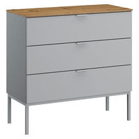 KOMMODE  in 80/80/42 cm  - Eichefarben/Alufarben, Trend, Holzwerkstoff/Kunststoff (80/80/42cm) - Stylife