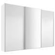 SCHWEBETÜRENSCHRANK 249/240/68 cm 3-türig Weiß  - Chromfarben/Weiß, Basics, Glas/Holzwerkstoff (249/240/68cm) - Moderano