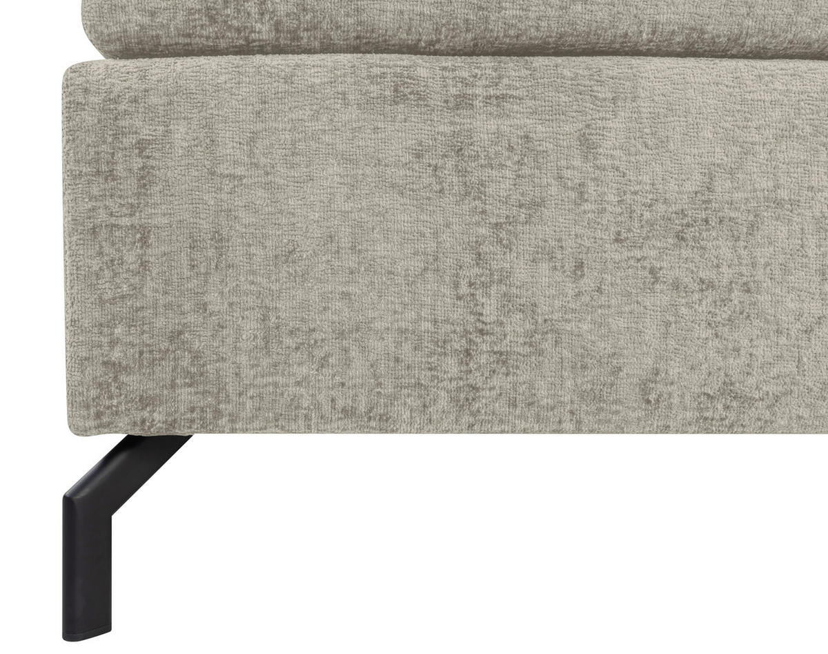 BOXSPRINGBETT 140/200 cm  in Hellgrau  - Hellgrau/Schwarz, Design, Textil/Metall (140/200cm) - Esposa
